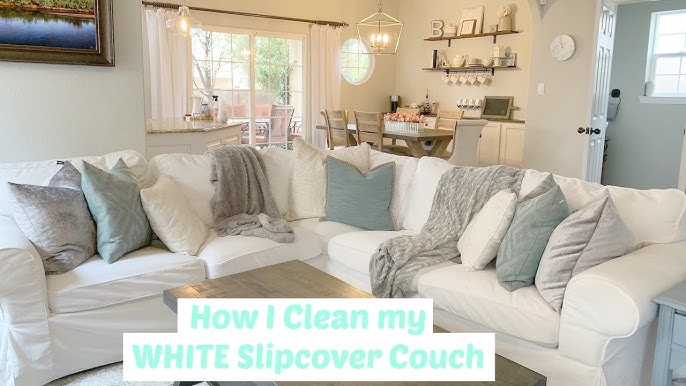 How I Clean White Slipcovers - Shades of Blue Interiors