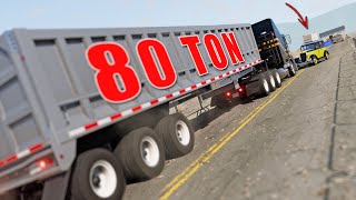 BeamNG Drive - Stopping 80 Ton BigRig From Hitting A Home