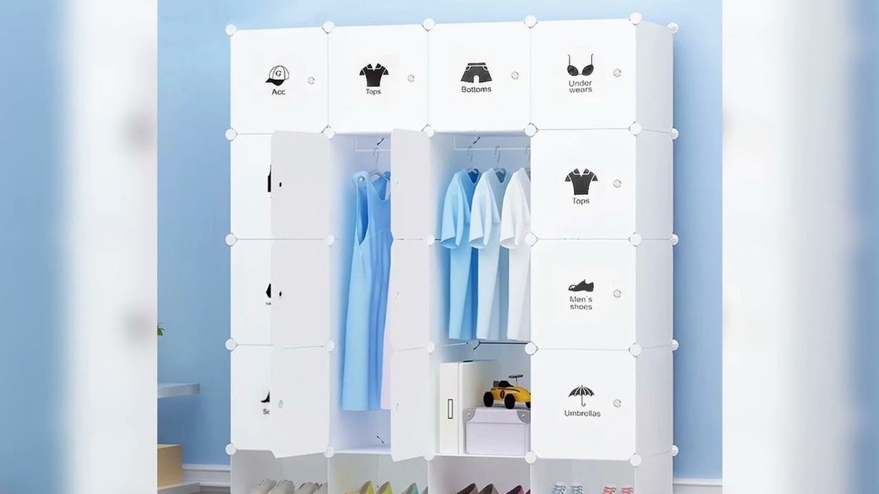 A must-have product! Wardrobe, shoe cabinet, Cube shelf storage wardrobe cabinet 16 compartments p