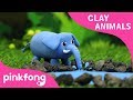 How to make elephant with clay  clay animals  animal songs  pinkfong clay time