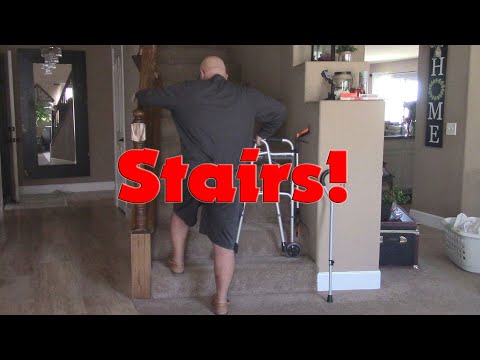 Stairs with Bilateral Total Knee Replacement with Mikey Mike 4 weeks PO
