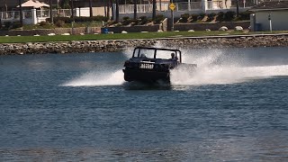 Hummer + amphibious test at Marine Stadium of Long Beach CA