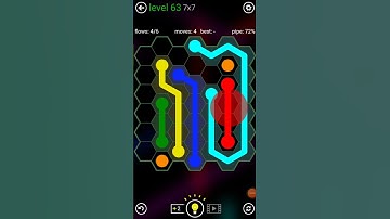 Flow Free Hexes Game Play 7×7 Level 63 walkthrough android and iOS