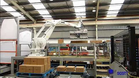 069 Robotic Palletizer - 2 line - cases of coffee by www.phsinnovate.com