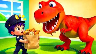 Polisi Dinosaurus | T-Rex Lapar | Lagu Dinosaurus Ceria untuk Anak-anak | Baby Ceria