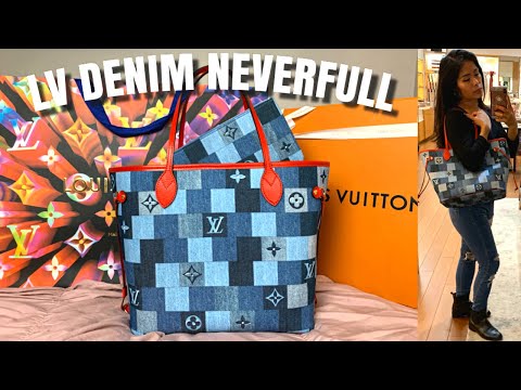 Louis Vuitton Denim Patchwork Neverfull MM Unboxing & Review - Evolution of  LV Denim Over 15 Years 