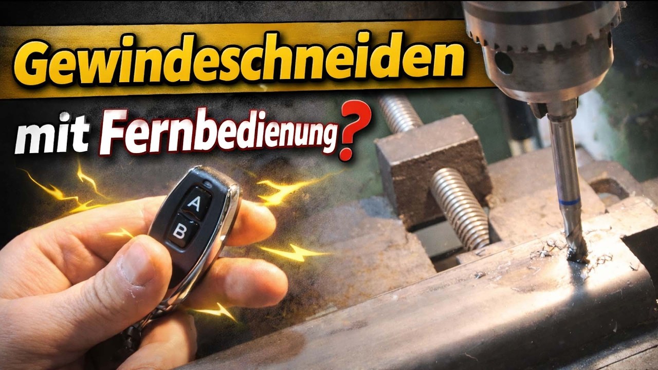 Gewinde schneiden mit Fernbedienung | Meine neue einzigartige Maschine | DDR Ständerbohrmaschine