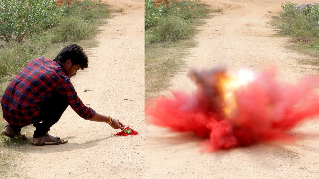 💥Atom Bomb💣 Vs Holi Color | Indian Crackers Experiments