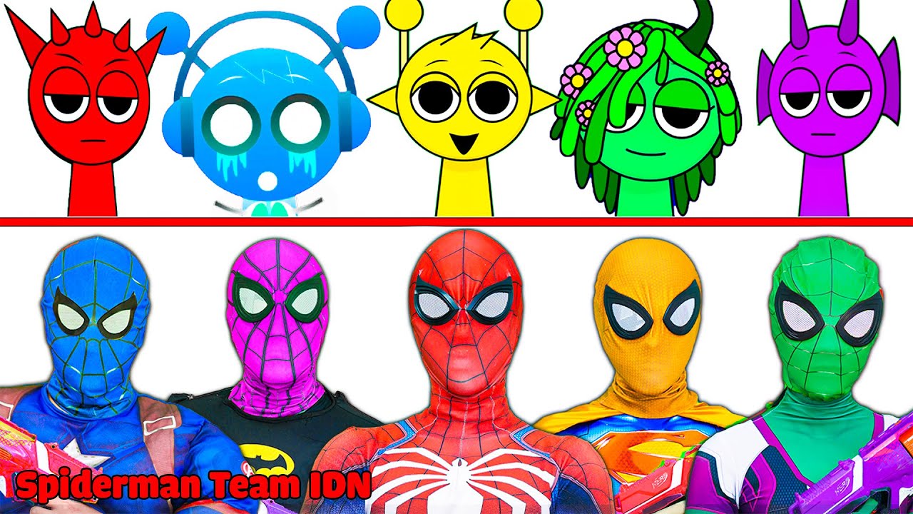 Aksi Heroik! Tim Spider-Man Selamatkan Sprunki! - Spiderman Team IDN