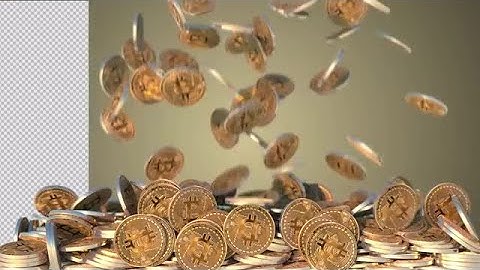 Falling Pile Of Bitcoins Stock Motion Graphics