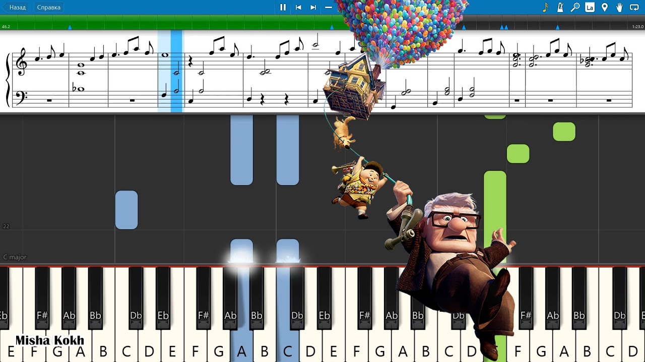 The Ellie Badge from Up [Piano Tutorial Sheets MIDI] Synthesia