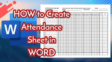 How do I make an attendance sheet in Microsoft Word