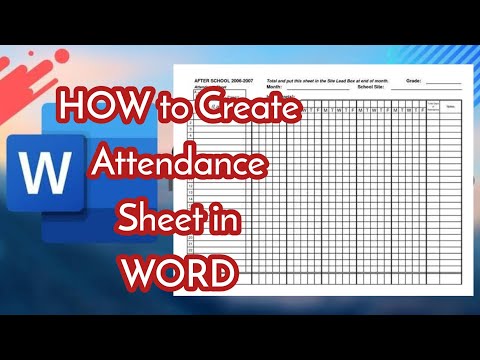 How do I make an attendance sheet in Microsoft Word