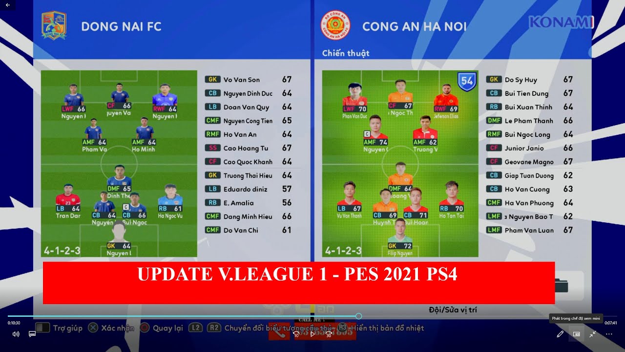 [ Pes 2021 - Ps4 ] PES 2021 UPDATE GIẢI V. LEAGUE 1 - YouTube