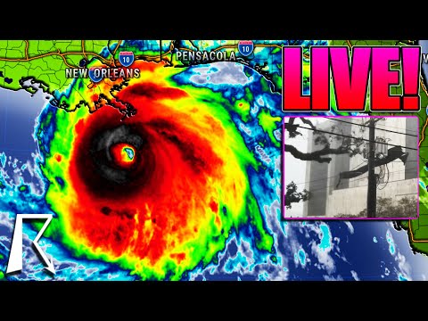 LIVE! Extreme Hurricane Ida Coverage, Storm Chaser INSIDE Eye, Real Time Radar, Live Weather Channel