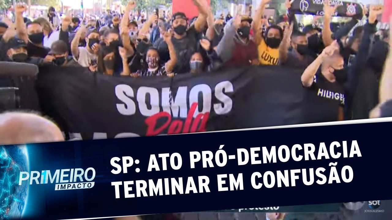 Ato pró-democracia de torcidas organizadas termina com confronto em SP | Primeiro Impacto (01/06/20)