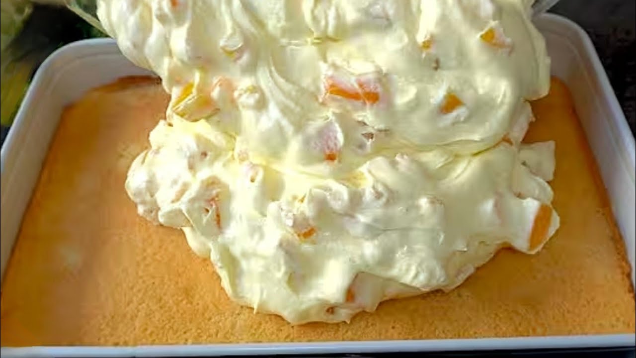 موسم المانجا بدأ❗يلا نعمل كيكة المانجا المدلعه بأسهل وأبسط طريقة جربيها هتنبهري بيها