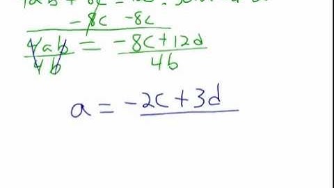 Solving a literal equation: An equation with more than one variable