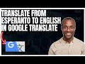 How to translate from Esperanto to English in Google translate app