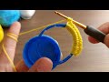 Super Easy Knitting Pattern with Plastic Bottle Ring- Plastik Şişe Halkası İle Tig işi Örgü Modeli