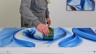 Twin Acrylic Paintings in Prussian Blue & Metallics 🔹 Creating a Perfect Harmonious Pair by Rinske Douna 34,125 views 4 months ago 12 minutes, 1 second