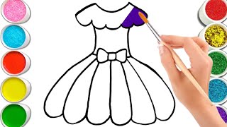 How to draw cute and easy dress 👗💃 | easy drawing for kids and beginners | Doll dress drawing 👗🥻👘💃