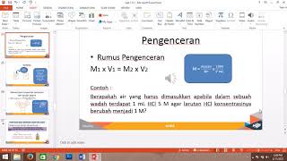 Pengenceran dan Menghitung konsentrasi campuran larutan Sejenis