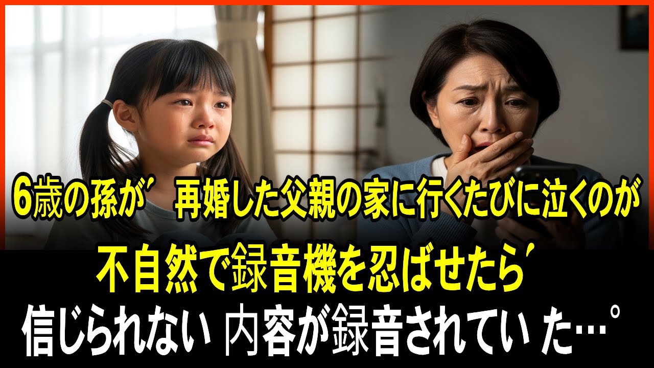 6歳の孫が、再婚した父親の家に行くたびに泣くのが不自然で録音機を忍ばせたら、信じられない内容が録音されていた…。