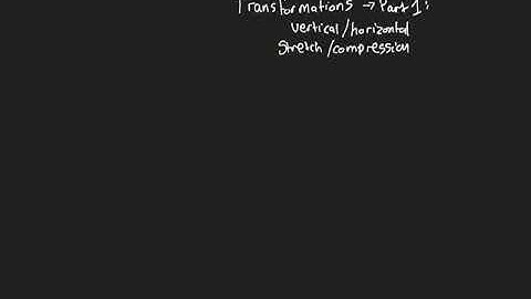 Transformations Part 1 - Vertical/Horizontal Compressions & Stretches and Reflections