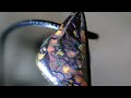 Wunderschöner Black Matrix Opal Anhänger Honeycomb Pattern