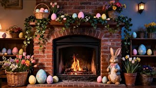 🔴 Cozy Easter Fireplace 24/7 | 🐰 Crackling Fire Sounds | Easter Ambience screenshot 2
