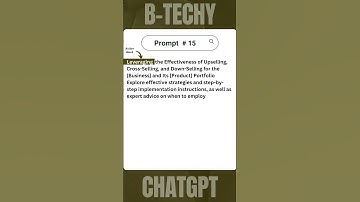ChatGPT | Prompt # 15 | How do I master sales techniques with ChatGPT? | Upselling | Down-selling |