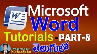 Ms Word Tutorials in Telugu Part - 8 || LEARN COMPUTER TELUGU VIDEOS
