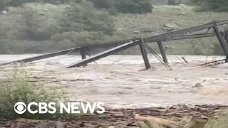 Yellowstone visitors watch bridge collapse into river amid severe flooding