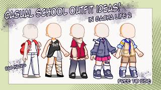 Casual School outfit ideas in gacha life 2