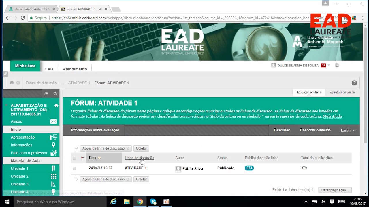 EAD Laureate Atividade 1 tutorial YouTube