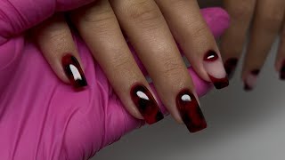 картинка: Маникюр квадрат. Дизайн с растеканием. #маникюр#педикюр#ногти#дизайн#наращивание