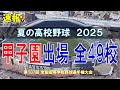 【高校野球】夏の甲子園 2025 出場49校（第107回全国高等学校野球選手権大会） 【空から見る】