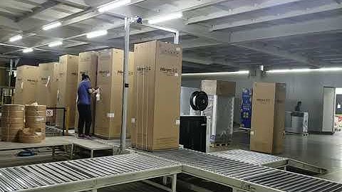 Automatic strapping machine with big arch for refrigerator