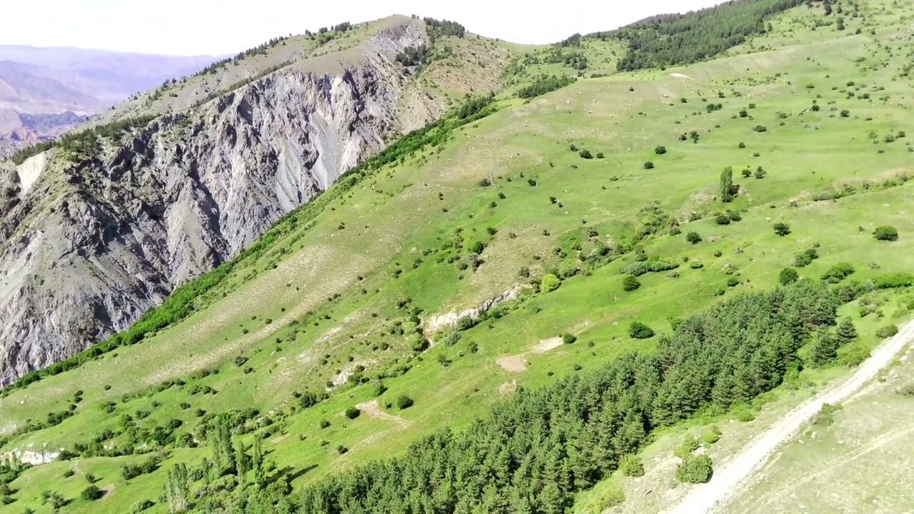 Oltu aşağı çamlı köyü kuş bakışı