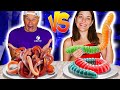 GOMITAS VS COMIDA REAL 🥵 GUMMY vs REAL Challenge de GOMINOLAS  | Yippee Family