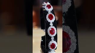 Omnia Mahasin Red Bracelet Wtih GRC Certified in High Quality Lab-Grown Ruby Stone In 925 Silver