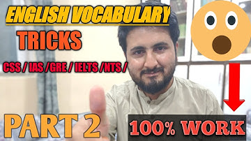 #Easy Tricks to learn English Vocabulary with mnemonics in Hindi and Urdu-#IELTS , #CSS #IAS, Part-2