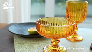 Amber colored glass drinking set GB043909ZJ GB1006ZJ GB049009ZJ QPY