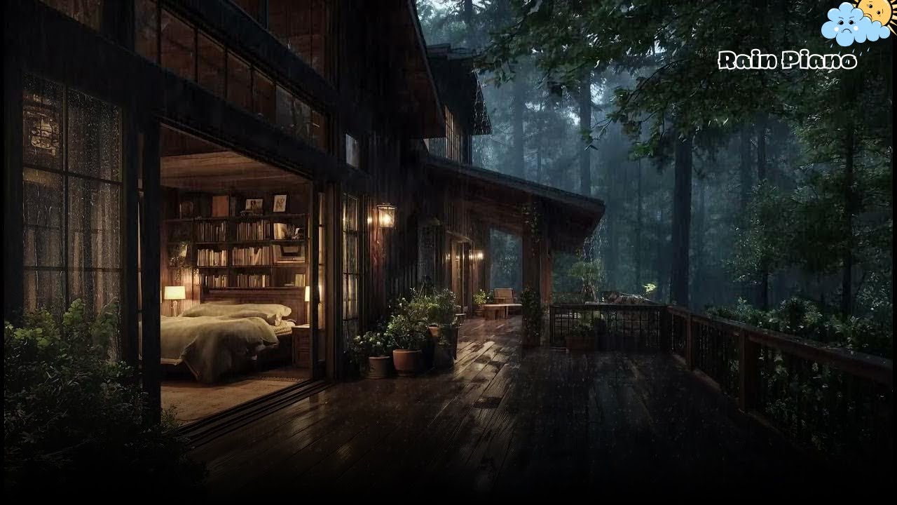 Rain Piano Music Rainy Night Dewy Piano Flow With Soothing Sounds Calm Sleep Gentle Aura