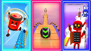 Runner Coaster, Space Rolling Balls Race. Battery Run, Going balls Gameplay