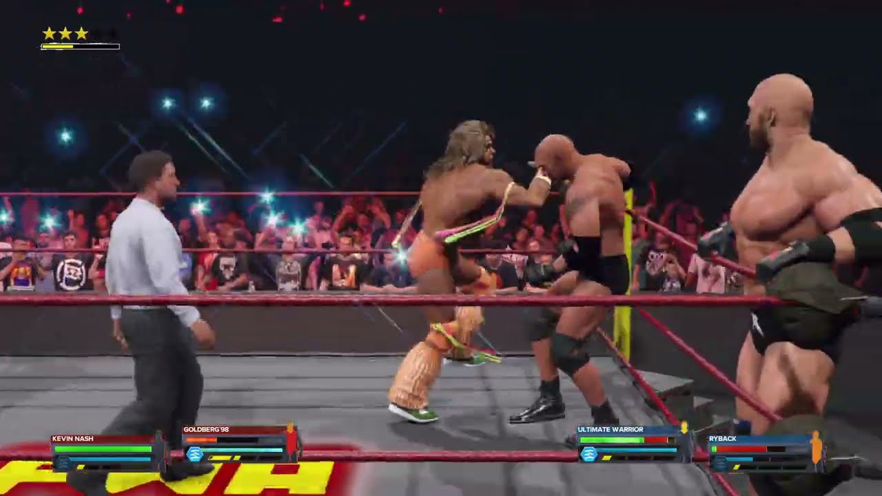 WWE 2K24 FWA Goldberg & Kevin Nash vs Ultimate Warrior & Ryback