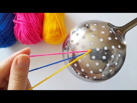 How To Braid a Gift for a Friend using a Draining Spoon | Craft Ideas