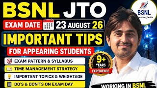 #BSNL JTO Exam 2026 | August 23 | Important Tips & Strategy | 9+ Years BSNL Experience screenshot 1