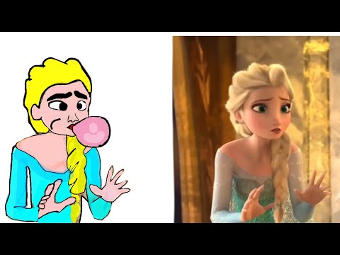 Frozen Elsa funny Drawing memes -Try not To laugh